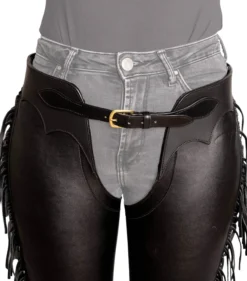 Chaps, Longchaps, Kunstlederchaps, mit Fransen