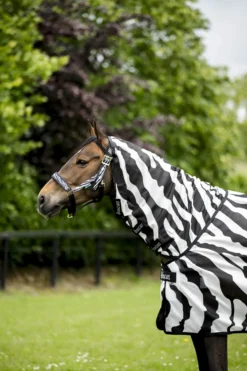 Fliegendecke Buzz-Off Zebra & Neck, mit abnehmbarem Halsteil, UV-Schutz