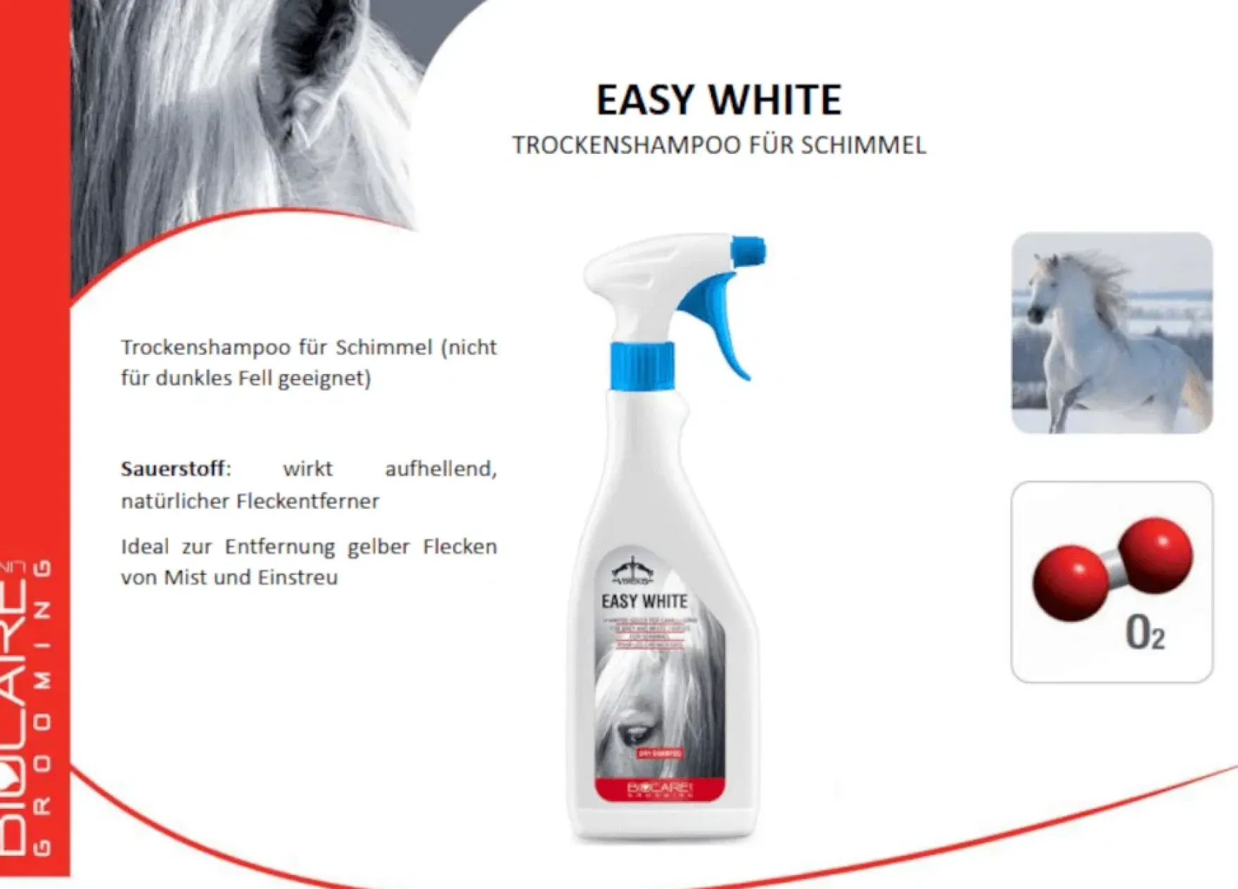 Pferdeshampoo Easy White, Trockenshampoo