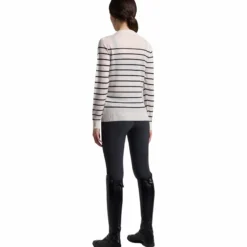 Pullover Damen CT Stripe Jacquard Merinos Crew Neck FS26, Merinowolle