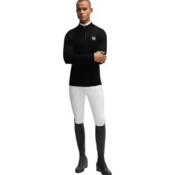 Pullover Herren Rouven Half Zip HW25, Strickpullover
