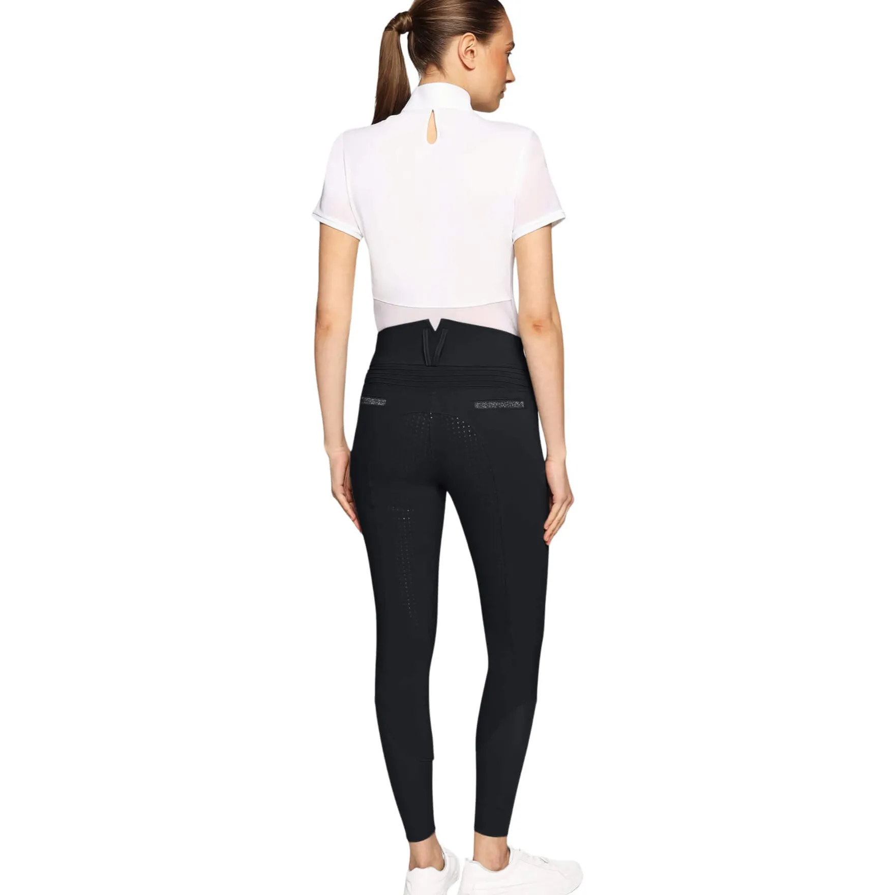 Reithose Damen Claranova FS26, Vollbesatz, Full-Grip, High Waist, UV-Schutz