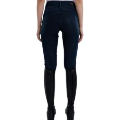 Reithose Damen ESClassic Slim, Vollbesatz, Full-Grip, High Waist, Jeansreithose