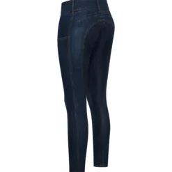 Reithose Damen ESClassic Slim, Vollbesatz, Full-Grip, High Waist, Jeansreithose