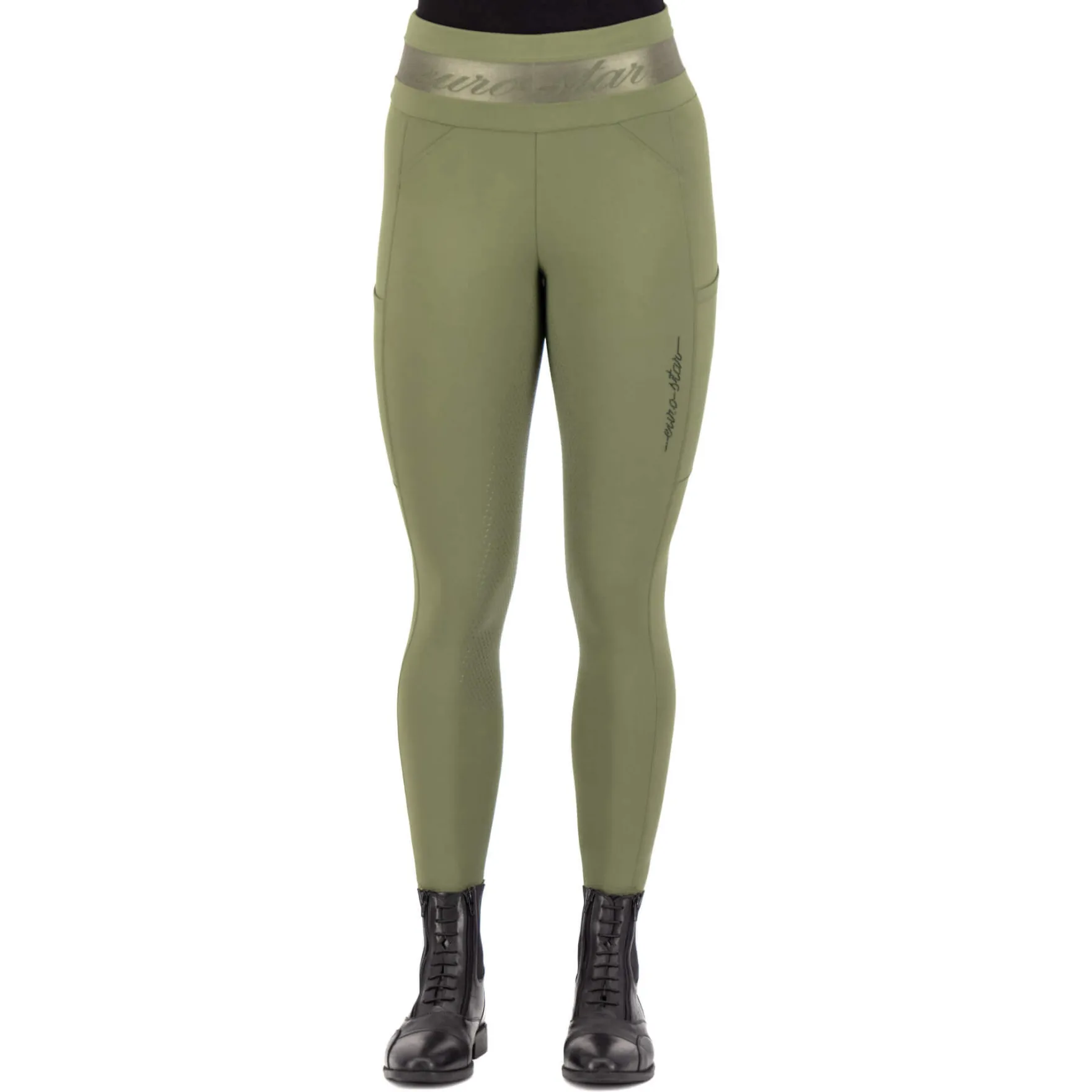 Reitleggings Damen ESImpress HW24, Vollbesatz, Full-Grip, High Waist