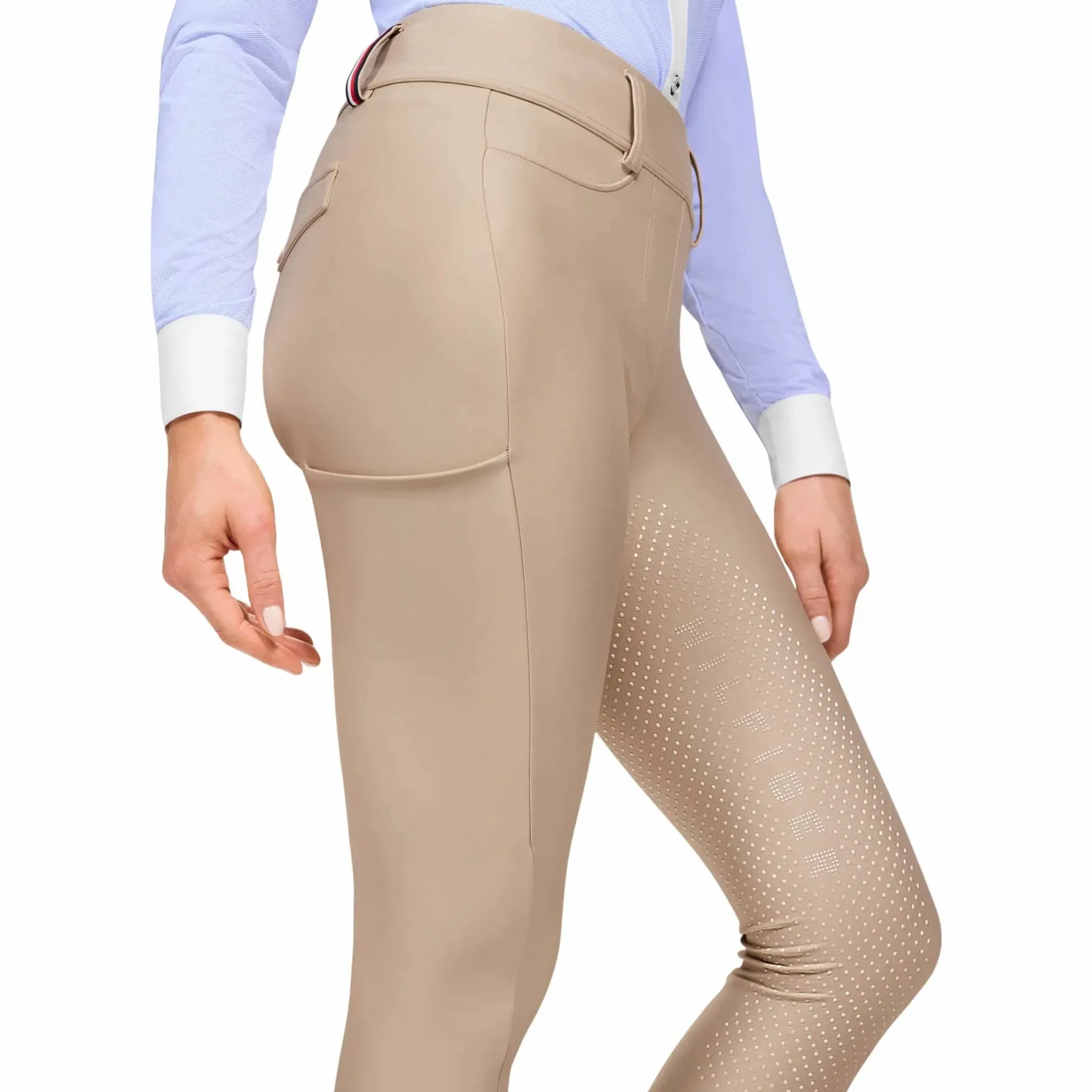 Reitleggings Damen Highland, Hybrid, Vollbesatz, Full-Grip