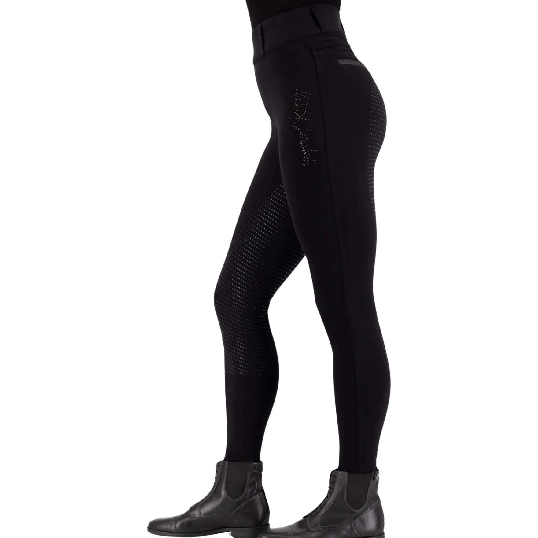 Reitleggings Damen IRHComfi Sparks, Vollbesatz, Full-Grip, High Waist, Winter