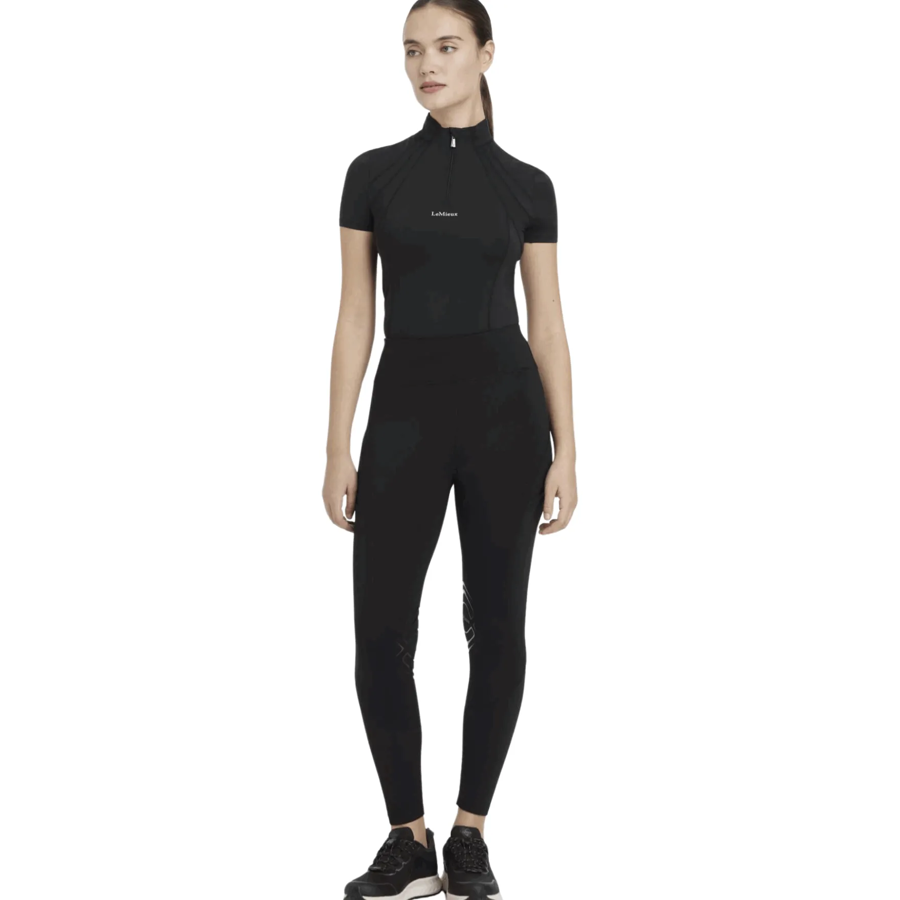 Reitleggings Damen Lydia Mesh, Kniebesatz, Knee-Grip