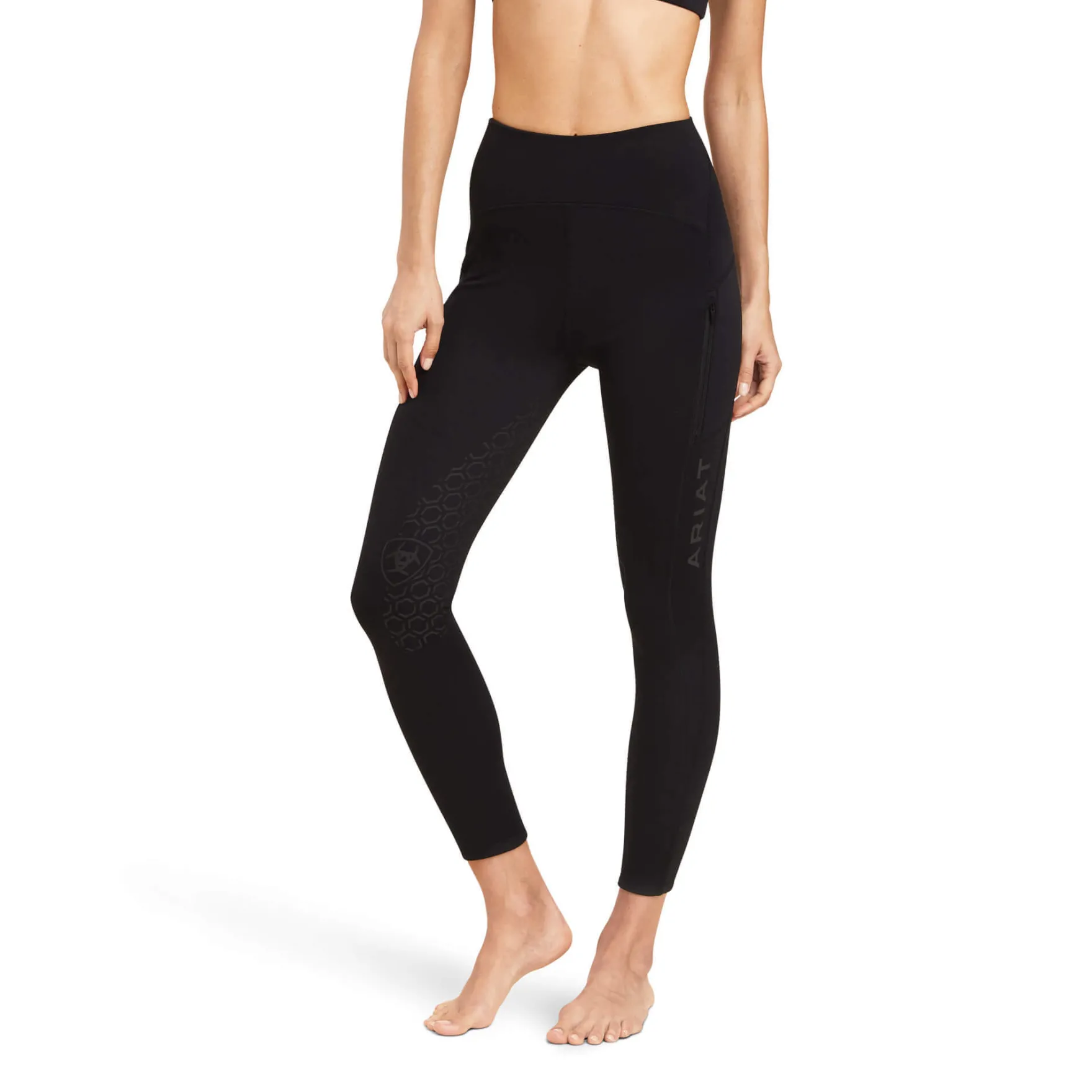 Reitleggings Damen Venture Thermal HW24, Kniebesatz, Knee-Grip, Thermoreitleggings