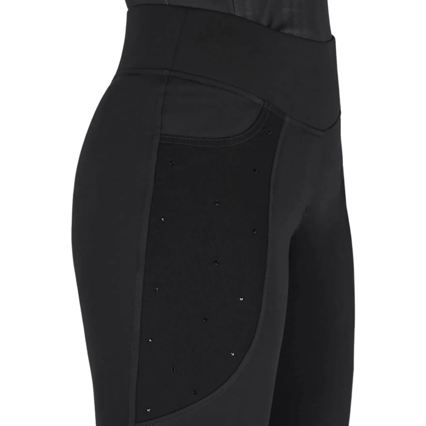 Reitleggings Damen Zahra HW25, Winterreitleggings, Teilbesatz, Half-Grip, High Waist