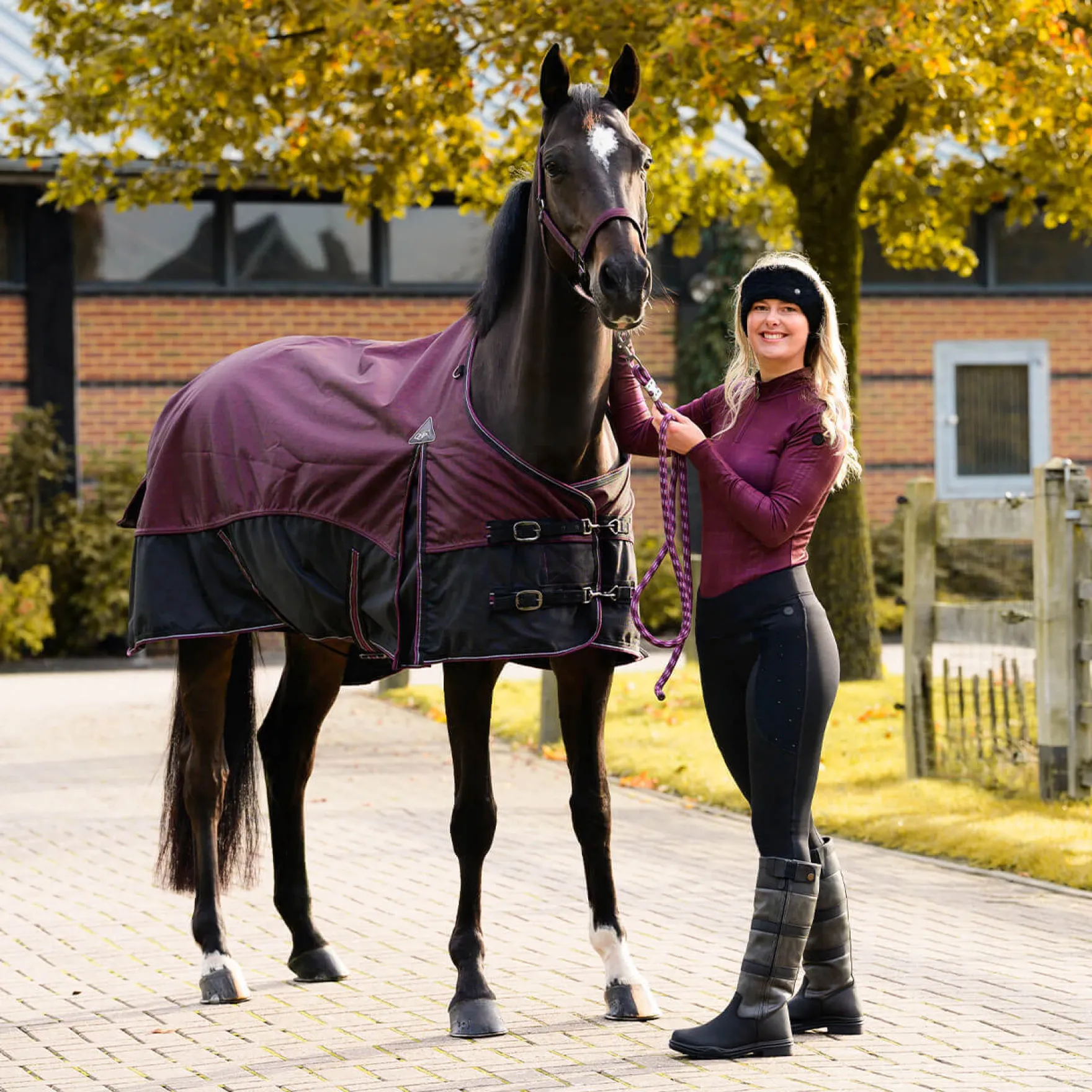Reitleggings Damen Zahra HW25, Winterreitleggings, Teilbesatz, Half-Grip, High Waist