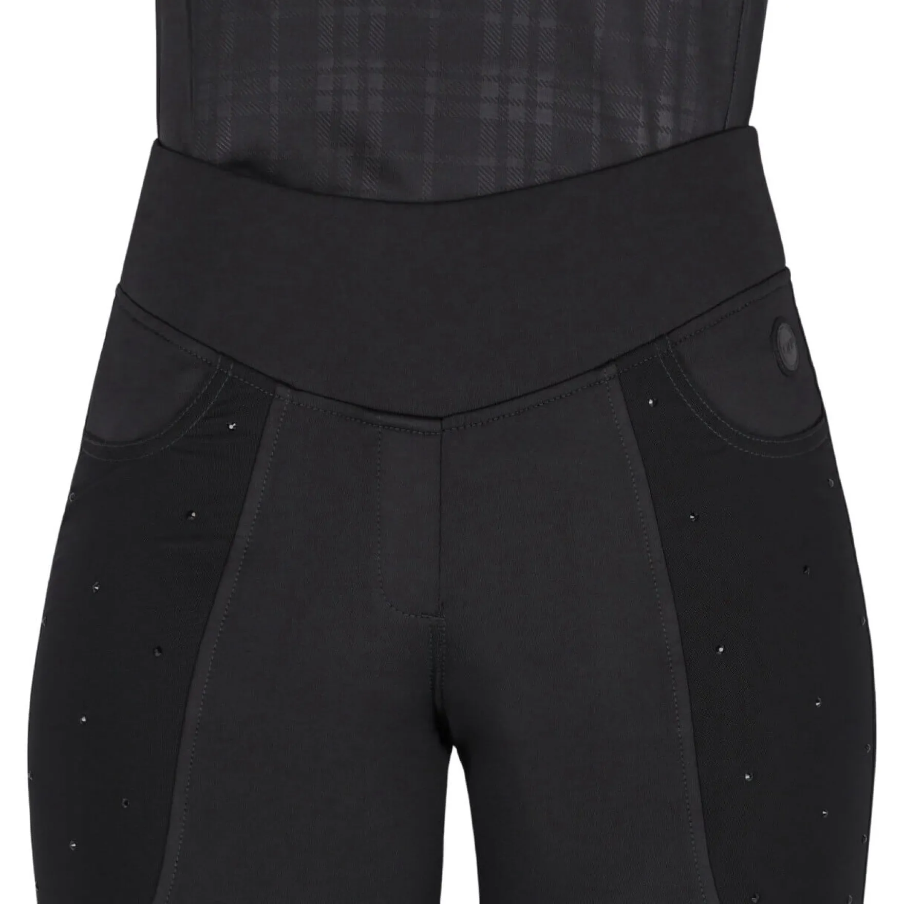 Reitleggings Damen Zahra HW25, Winterreitleggings, Teilbesatz, Half-Grip, High Waist