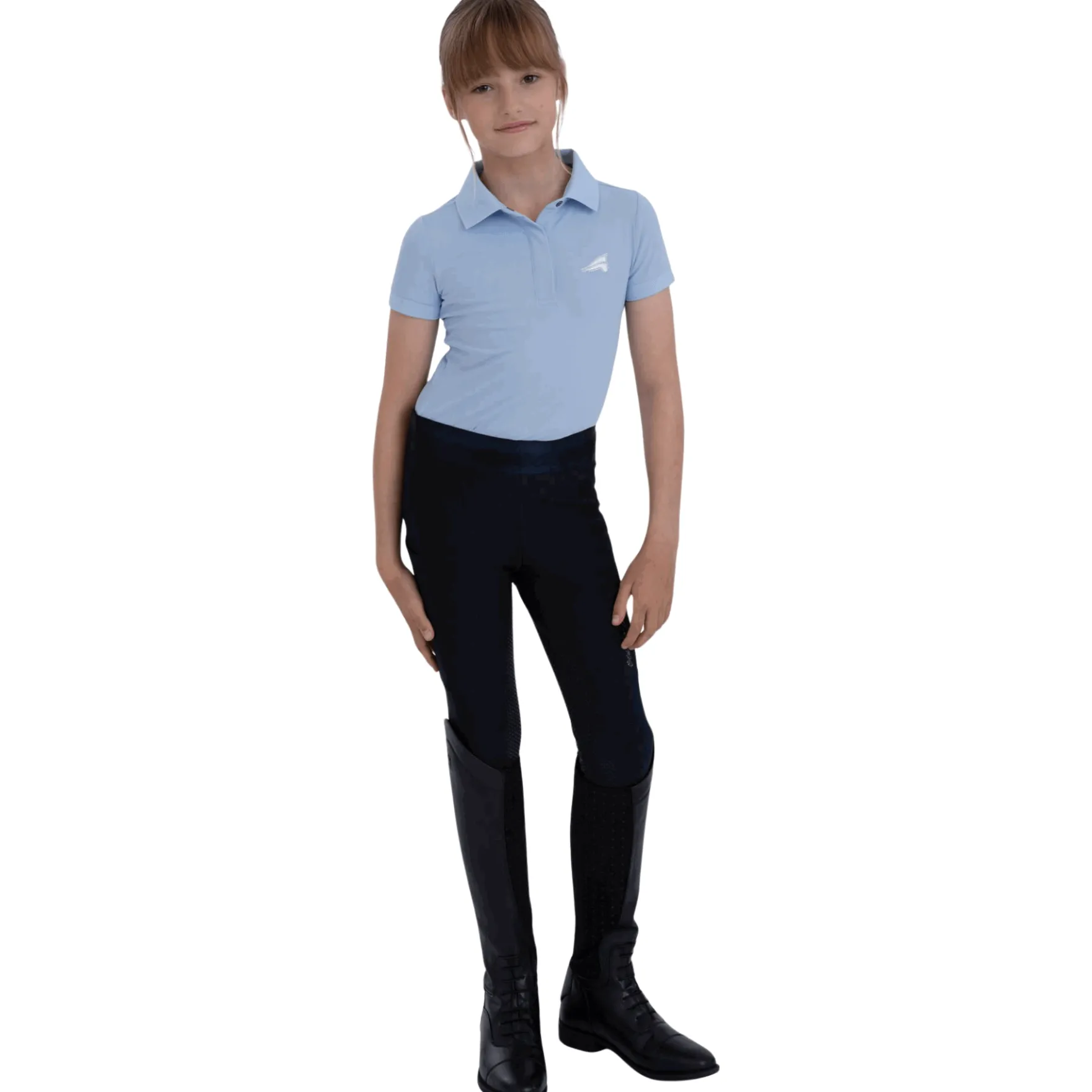 Reitleggings Kinder ESImpressive, Vollbesatz, Full-Grip, High Waist