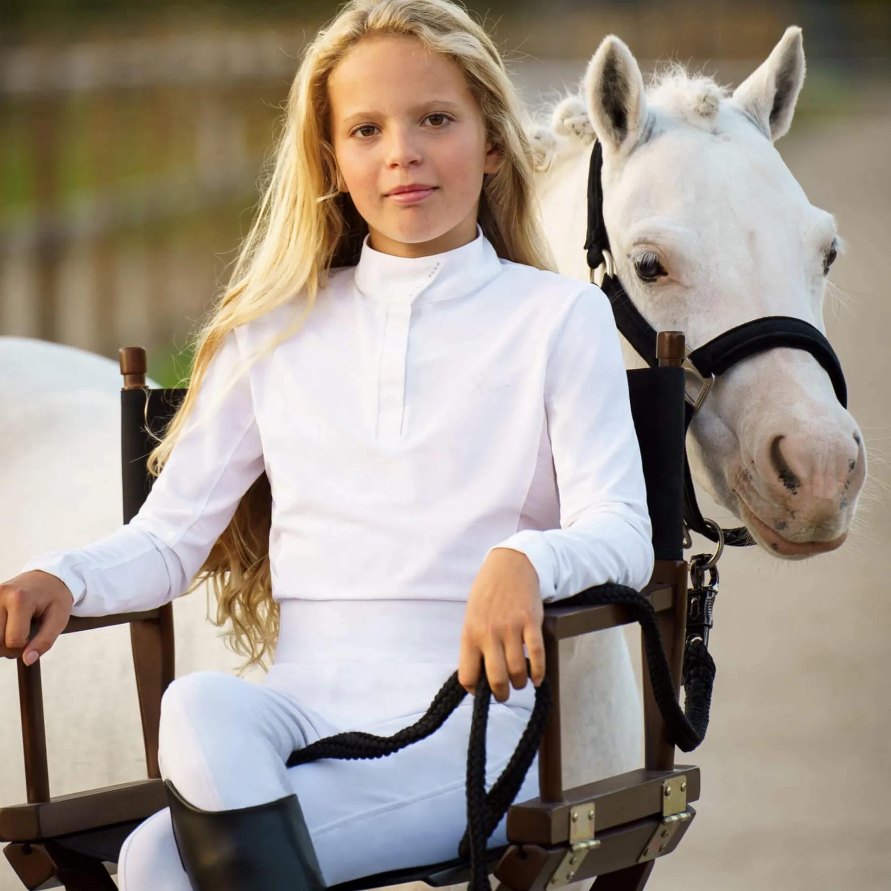 Reitleggings Kinder HVPLotte Inbetween FS26, Vollbesatz, Full-Grip