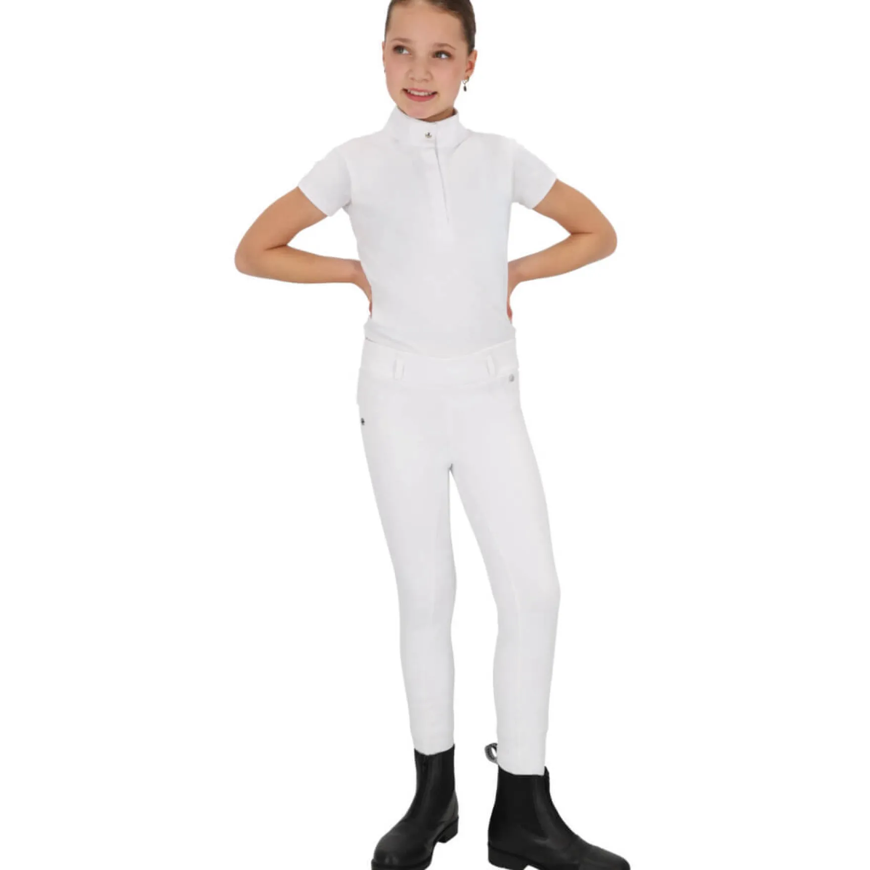 Reitleggings Kinder Juliet Junior, Turnierreitleggings, Winter, Vollbesatz, Full-Grip