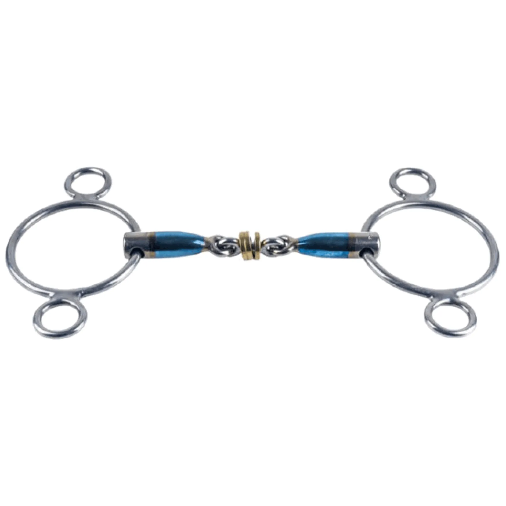 3-Ring Gebiss, Sweet Iron, Messingringe, Pessoa-Gebiss, doppelt gebrochen