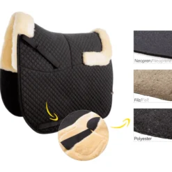 Schabracke, mit innenliegenden Taschen, Lammfell, Springschabracke
