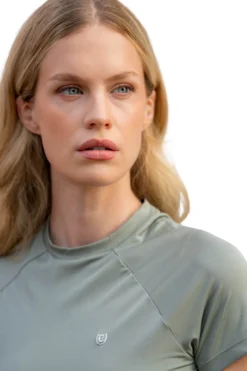 Shirt Damen Dynamic Base Layer Pistachio White, Trainingsshirt, kurzarm