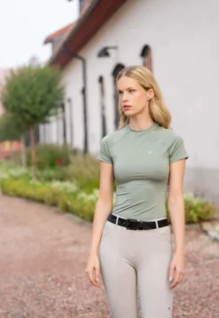 Shirt Damen Dynamic Base Layer Pistachio White, Trainingsshirt, kurzarm