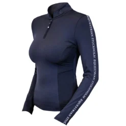 Shirt Damen Modern Tech Navy, Trainingsshirt, langarm