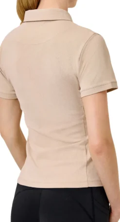 Shirt Damen Sand, Trainingsshirt, Trainingspolo, kurzarm