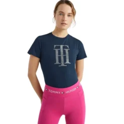 T-Shirt Damen TH Glitzersteine, kurzarm