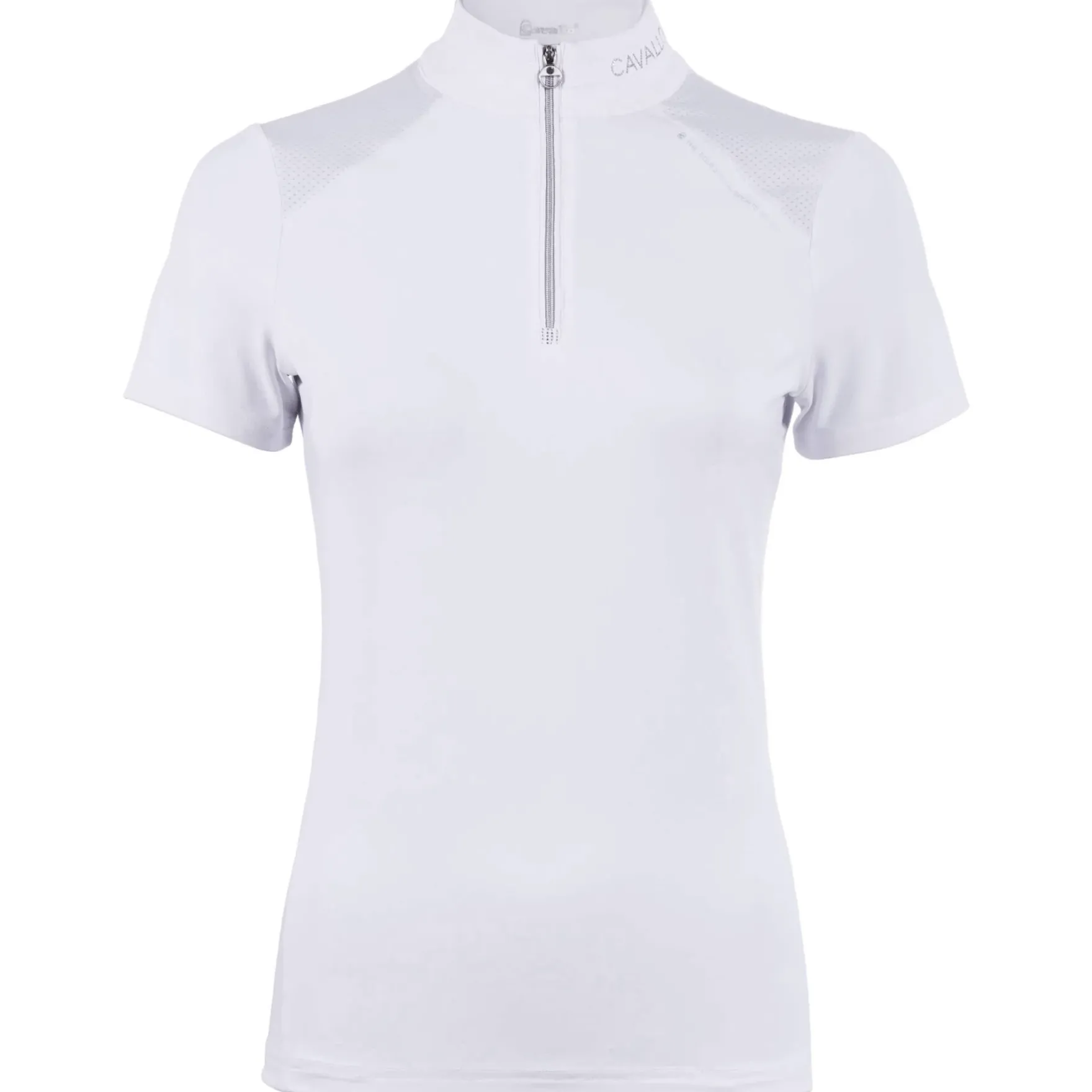 Turniershirt Damen CAVALCOMP Halfzip Shirt, kurzarm