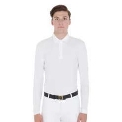 Turniershirt Herren, Turnierpolo, langarm