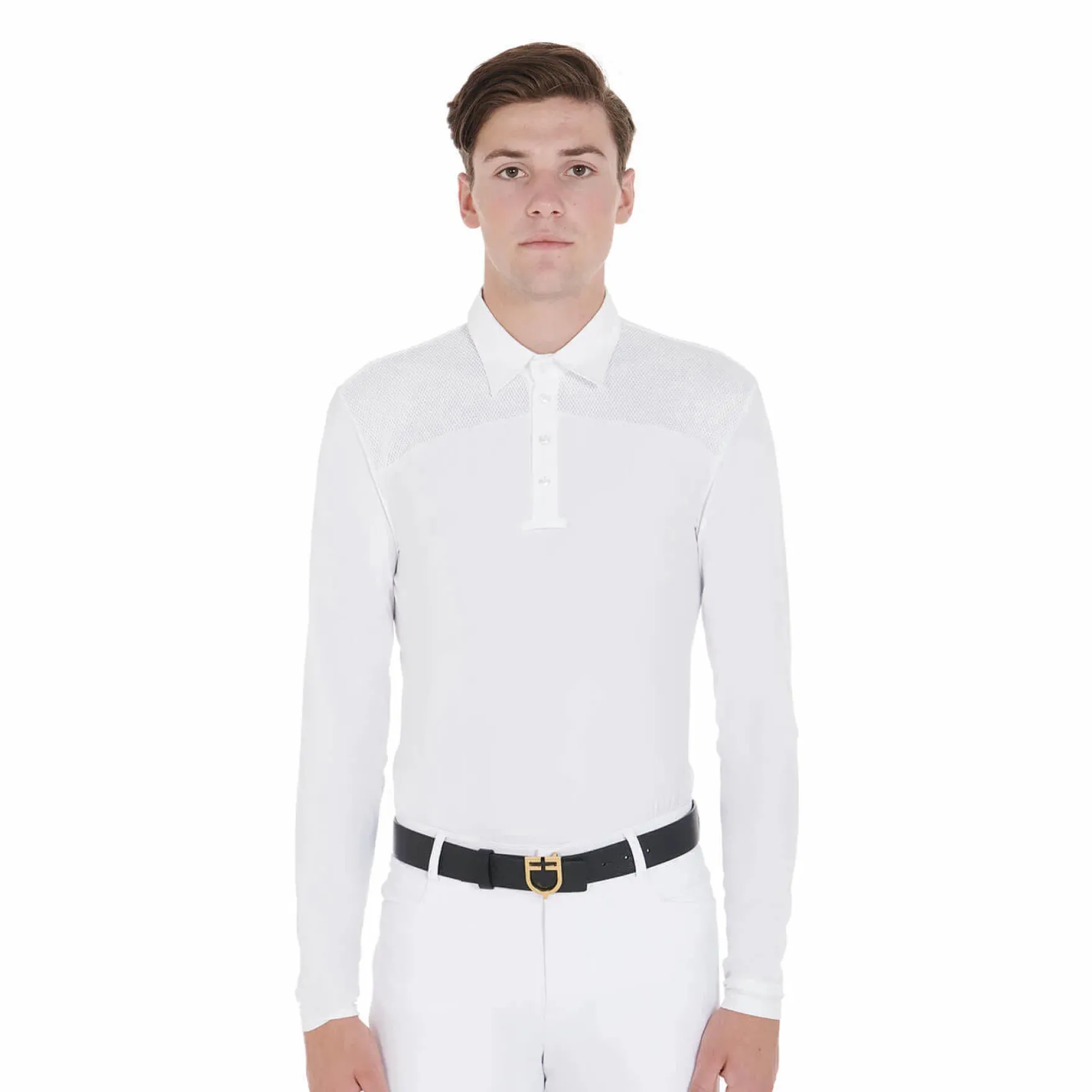 Turniershirt Herren, Turnierpolo, langarm