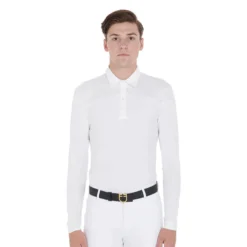 Turniershirt Herren, Turnierpolo, langarm