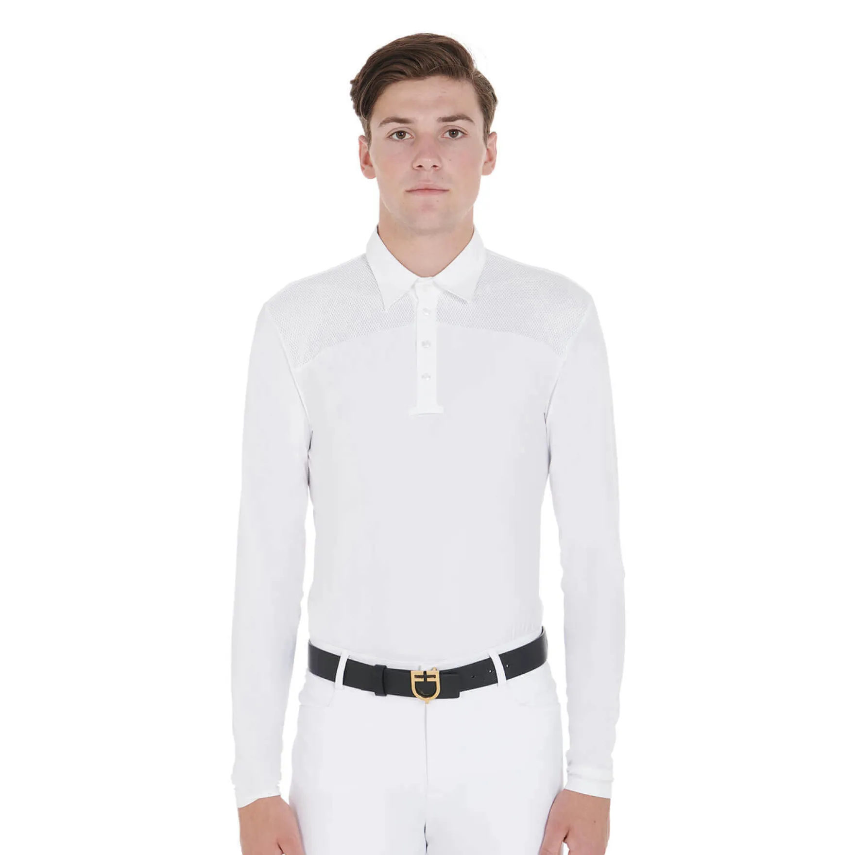 Turniershirt Herren, Turnierpolo, langarm