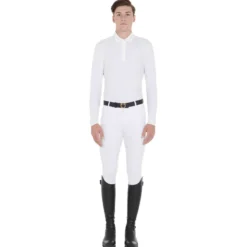 Turniershirt Herren, Turnierpolo, langarm