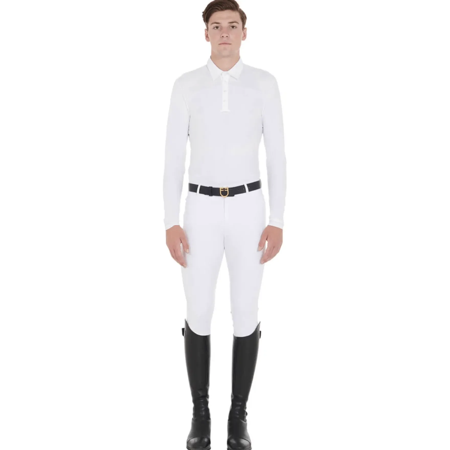 Turniershirt Herren, Turnierpolo, langarm