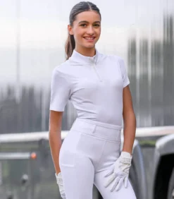 Turniershirt Mädchen Basic, kurzarm