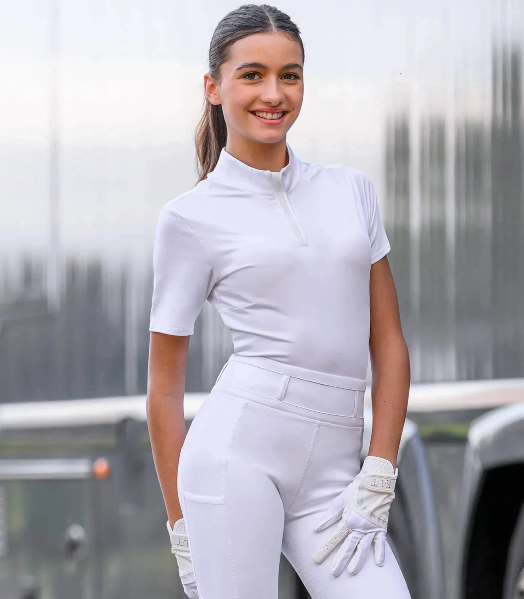 Turniershirt Mädchen Basic, kurzarm